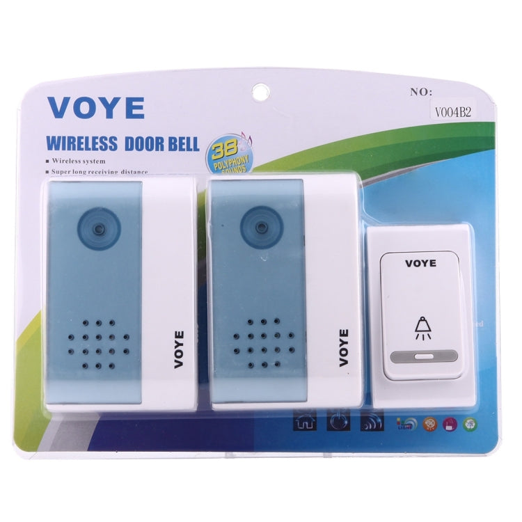 VOYE V004B2 Wireless Smart Music Home Doorbell with Dual Receiver, Remote Control Distance: 120m (Open Air), V004B2 VOYE V004B2 Wireless Smart Music Home Doorbell with Dual Receiver, Remote Control Distance: 120m (Open Air), V004B2